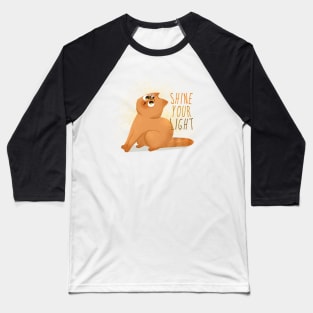 Shine your light Red cute cat with bee Baseball T-Shirt